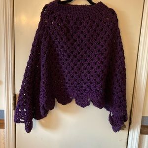 Martha Stewart shawl. Beautifully hand made. Purple sweater